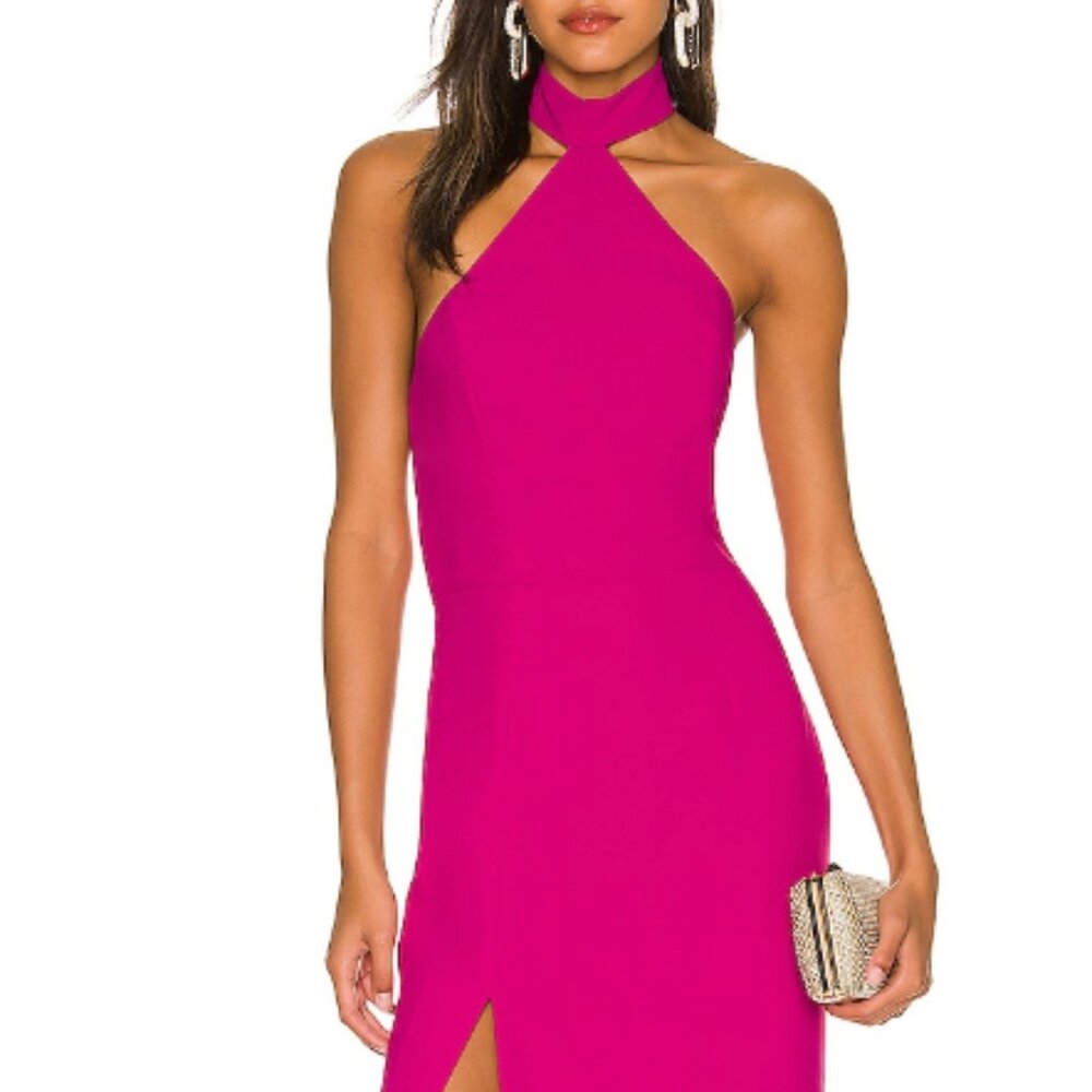 Amanda Uprichard Magenta Halter Formal Gown - Floor length Size S (worn once)